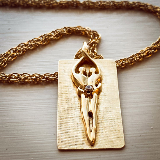 Sterling Silver Unisex Soulmate Necklace | Gold&nbsp;Overlay | Large | 💎&nbsp;Clear CZ