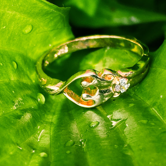 Load image into Gallery viewer, Soulmate Ring | .925 Sterling Silver | Gold&amp;nbsp;Overlay | 💎&amp;nbsp;Clear CZ Stone | Sizes 6, 7, 8
