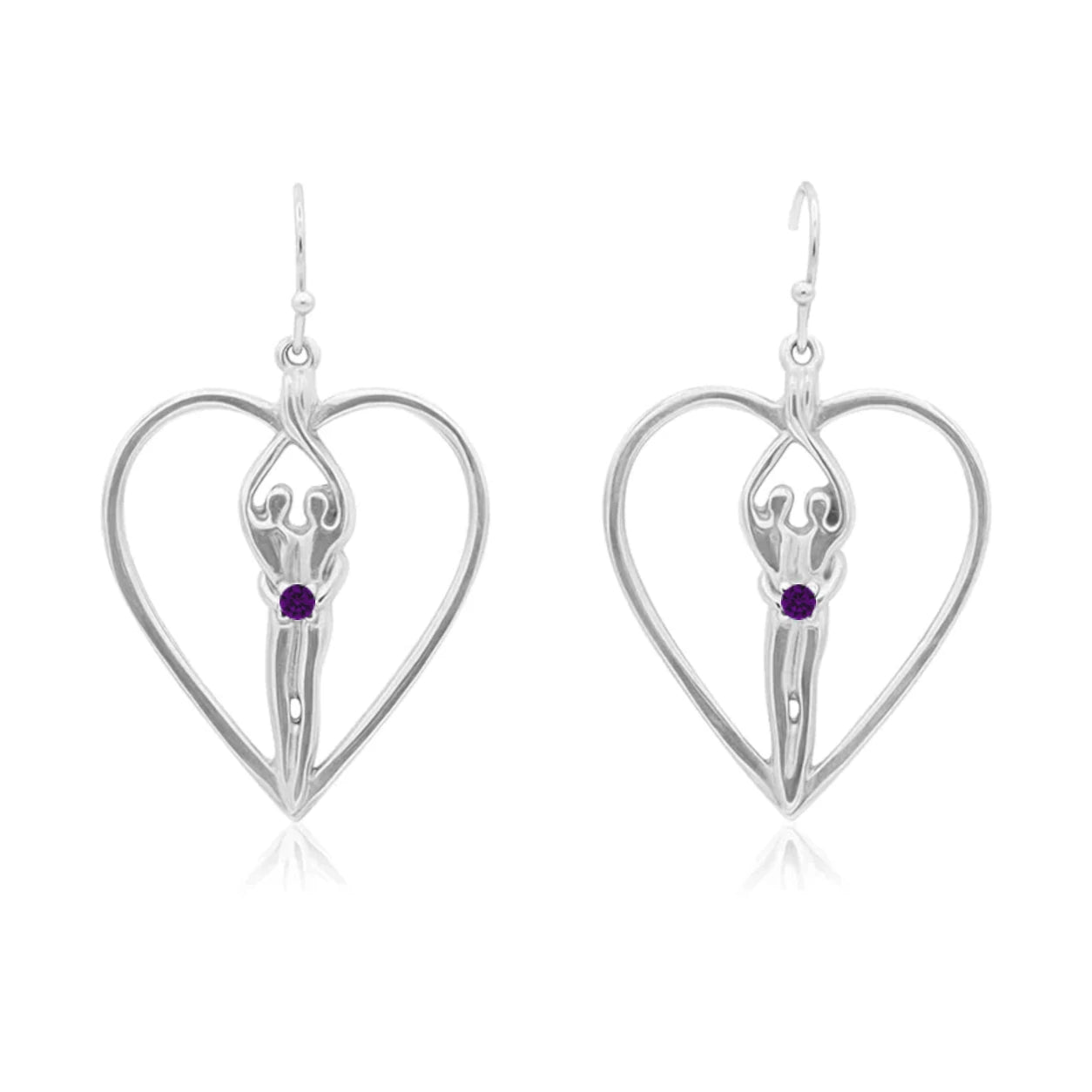 Sterling Silver Soulmate Heart Earrings