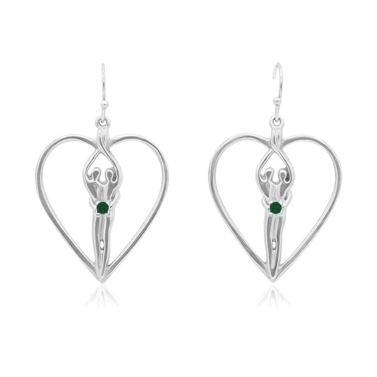 Sterling Silver Soulmate Heart Earrings