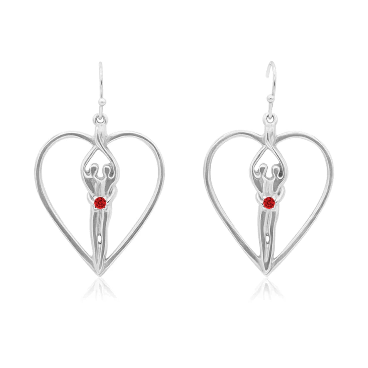Sterling Silver Soulmate Heart Earrings