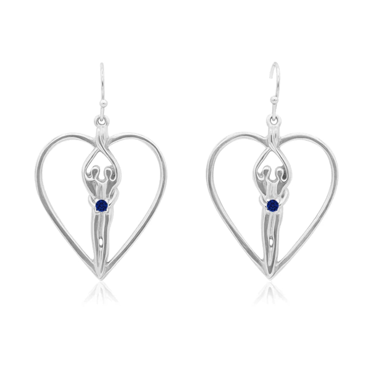 Sterling Silver Soulmate Heart Earrings