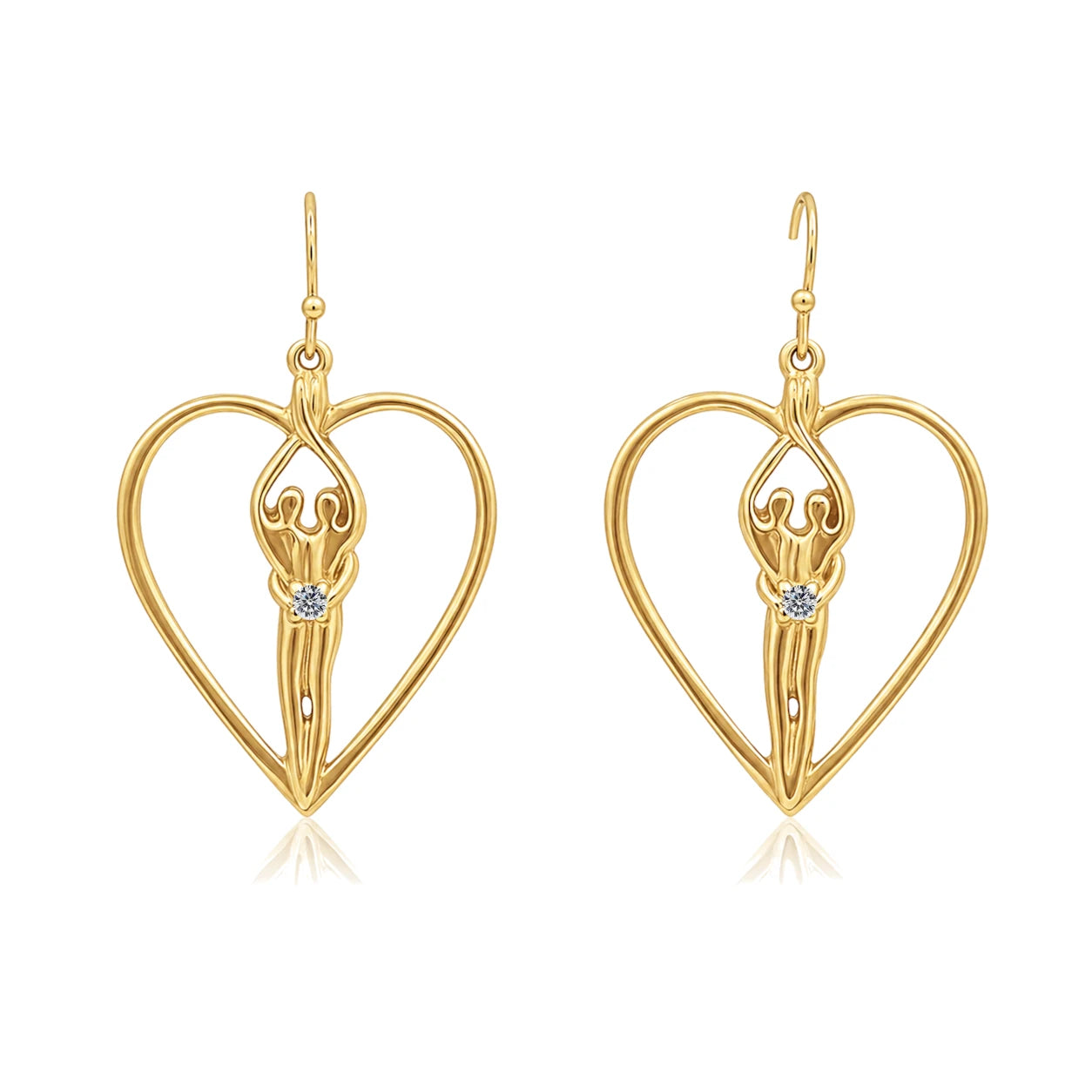 Sterling Silver Soulmate Heart Earrings