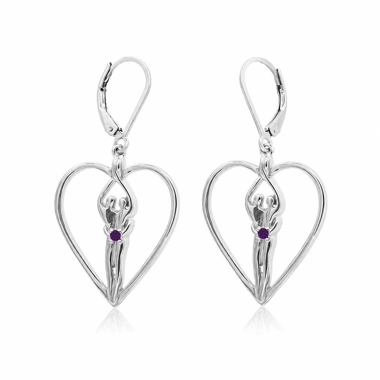 Sterling Silver Soulmate Heart Earrings