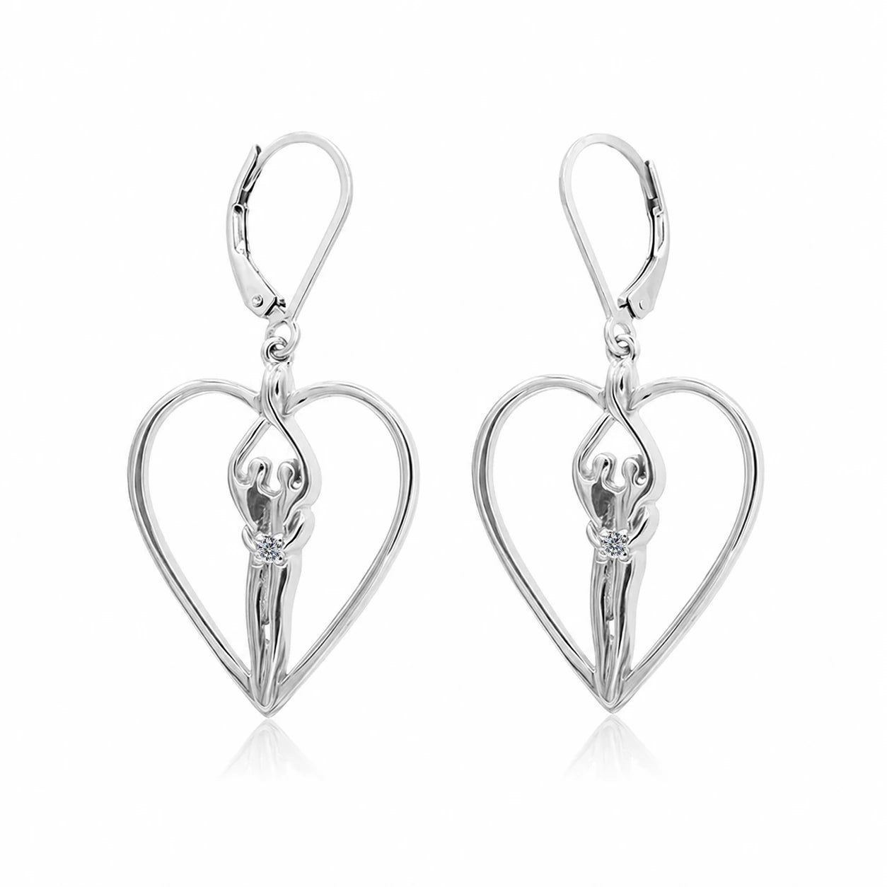 Sterling Silver Soulmate Heart Earrings