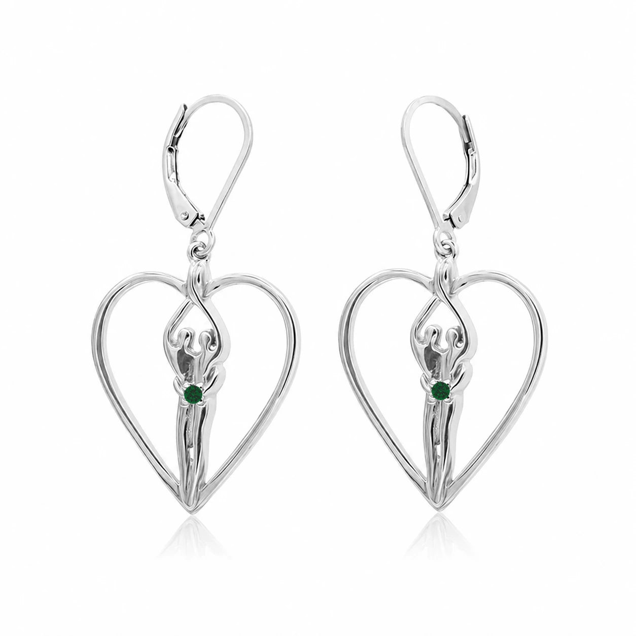 Sterling Silver Soulmate Heart Earrings