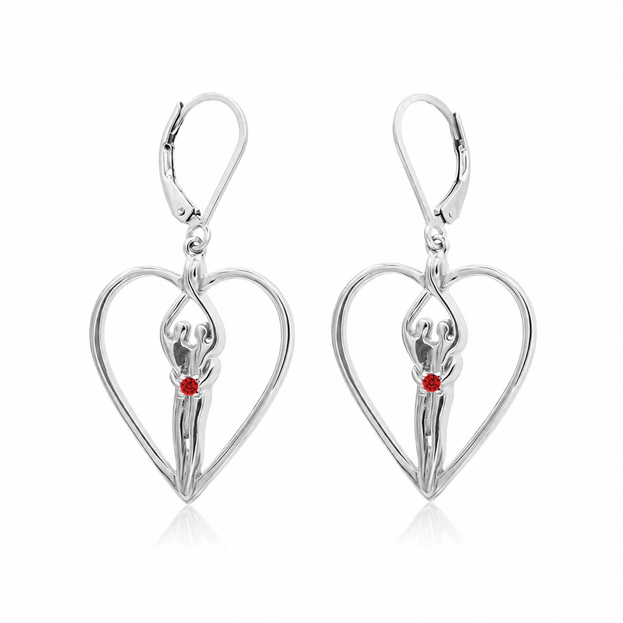 Sterling Silver Soulmate Heart Earrings