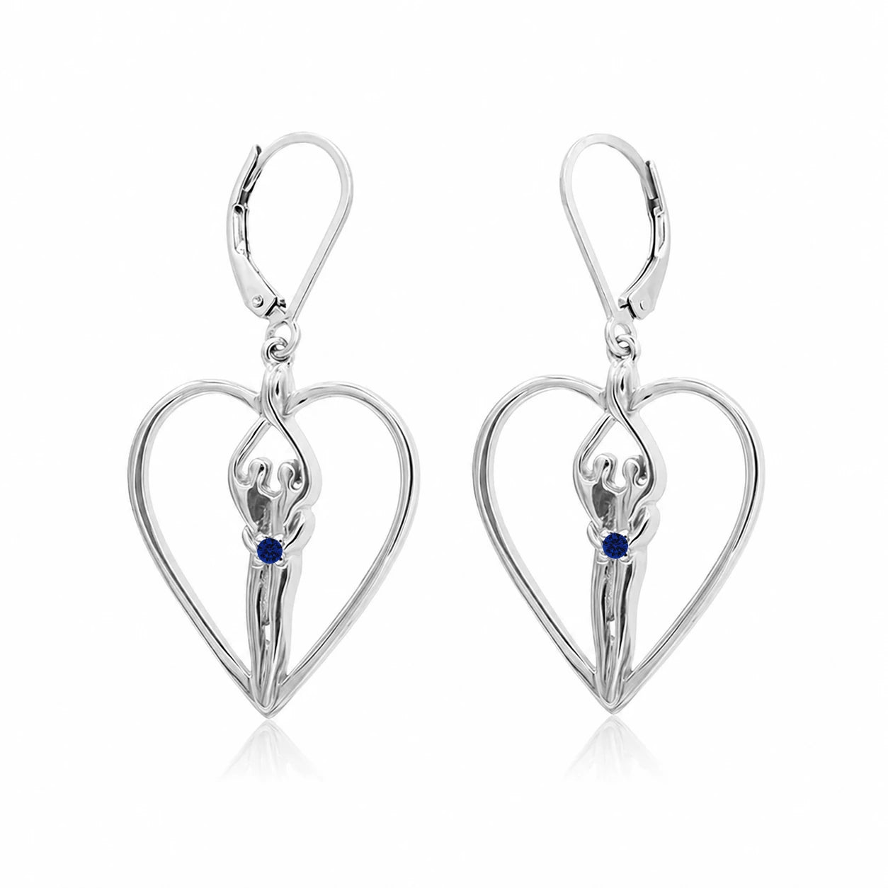 Sterling Silver Soulmate Heart Earrings