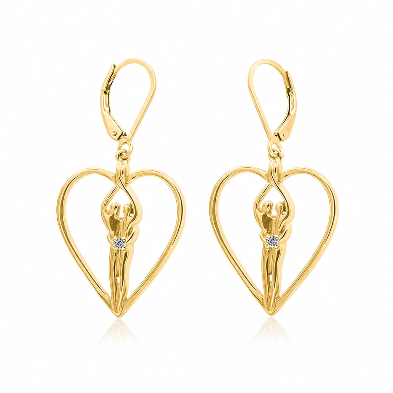 Sterling Silver Soulmate Heart Earrings