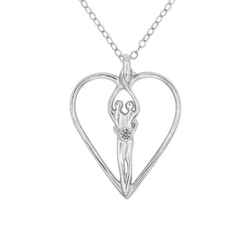 Sterling Silver Soulmate Heart Necklace