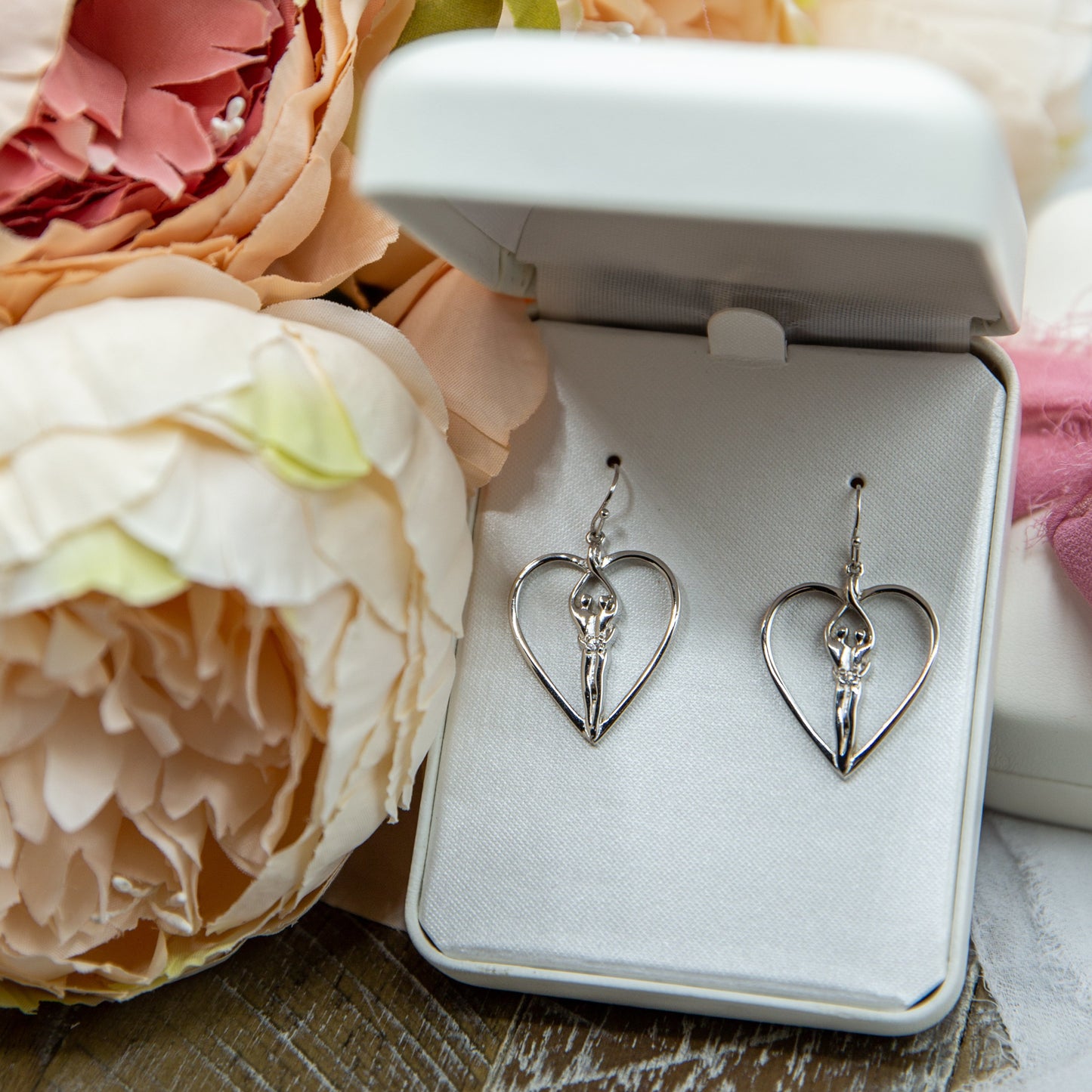 Sterling Silver Soulmate Heart Earrings