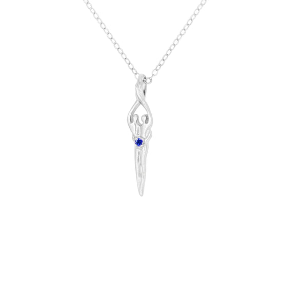Load image into Gallery viewer, Small Soulmate Necklace, .925 Genuine Sterling Silver, 18&amp;quot; Chain, 1&amp;quot; by ¼&amp;quot; Charm, Clear Cubic Zirconia
