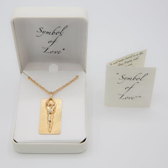 Sterling Silver Unisex Soulmate Necklace | Gold&nbsp;Overlay | Large | 💎&nbsp;Clear CZ