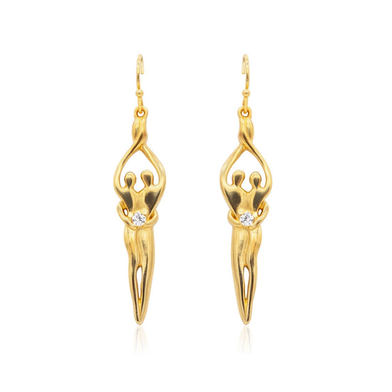 Signature Soulmate Earrings Gold with Clear CZ Stone