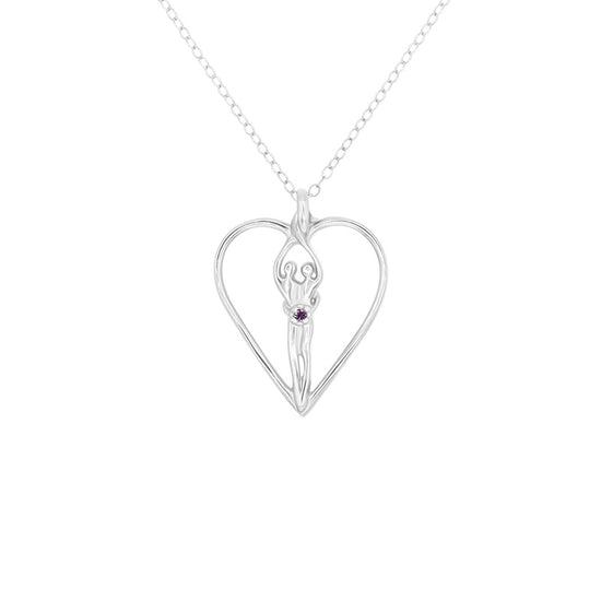 Symbol of Love Jewelry Box with Soulmate Heart Necklace Amethyst