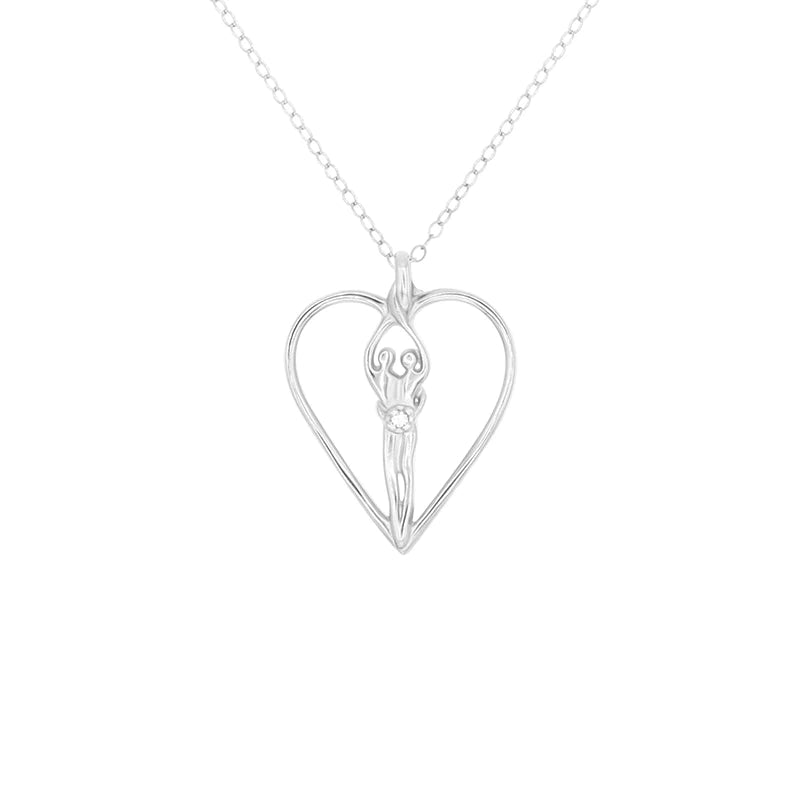 Sterling Silver Soulmate Heart Necklace