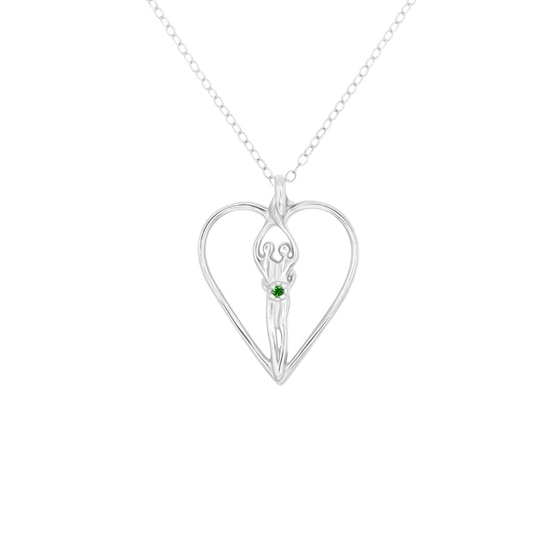 Symbol of Love Jewelry Box with Soulmate Heart Necklace Emerald