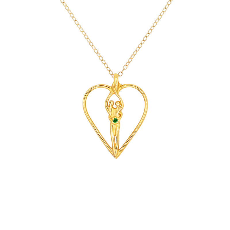 Symbol of Love Jewelry Box with Soulmate Heart Necklace  Emerald