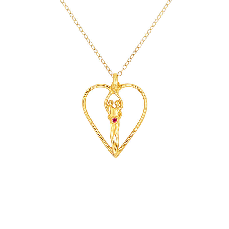 Symbol of Love Jewelry Box with Soulmate Heart Necklace Ruby