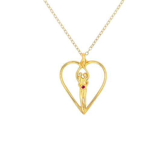 Symbol of Love Jewelry Box with Soulmate Heart Necklace Ruby