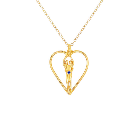 Symbol of Love Jewelry Box with Soulmate Heart Necklace Sapphire