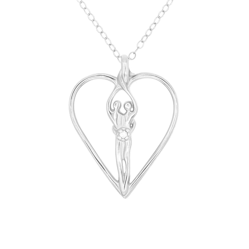 Sterling Silver Soulmate Heart Necklace