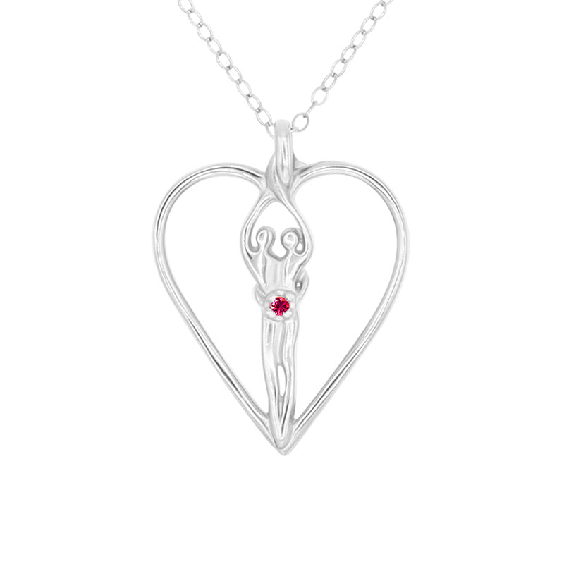 Symbol of Love Jewelry Box with Soulmate Heart Necklace Ruby