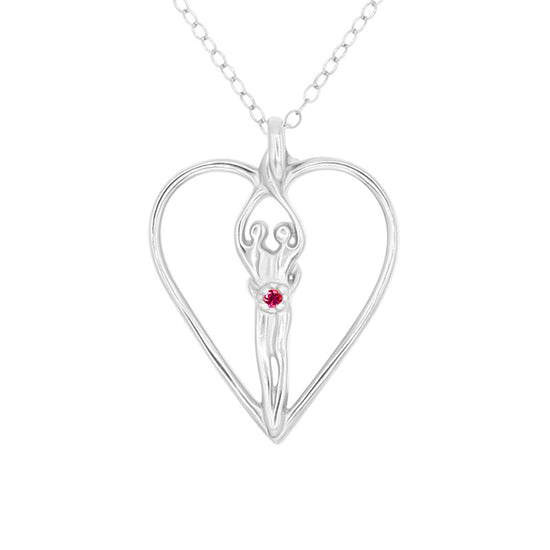 Symbol of Love Jewelry Box with Soulmate Heart Necklace Ruby