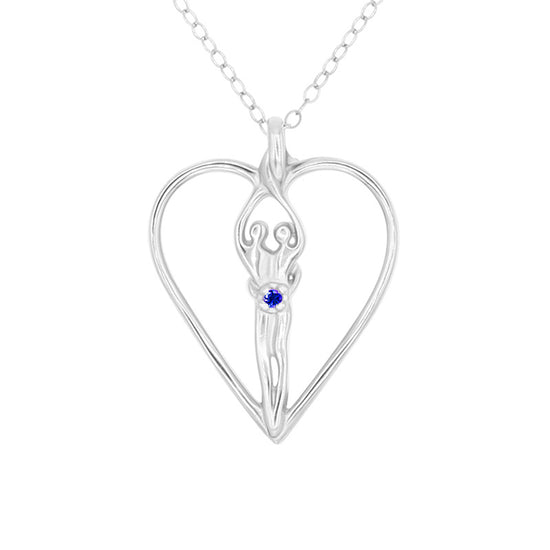 Symbol of Love Jewelry Box with Soulmate Heart Necklace Sapphire