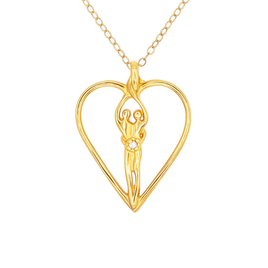 Collar grande con forma de corazón de alma gemela, plata de ley auténtica .925 con circonita cúbica de 14 quilates. Recubrimiento de oro, cadena de 18", dije de 1 ½" por 1 ¼", circonita cúbica de rubí