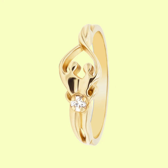 Load image into Gallery viewer, Soulmate Ring | .925 Sterling Silver | Gold&amp;nbsp;Overlay | 💎&amp;nbsp;Clear CZ Stone | Sizes 6, 7, 8
