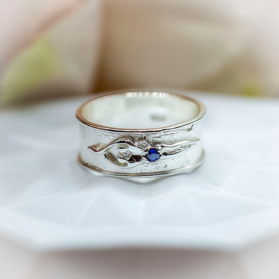 Unisex Soulmate Ring, Size 10, 11, 12, .925 Genuine Silver, Amethyst Cubic Zirconia