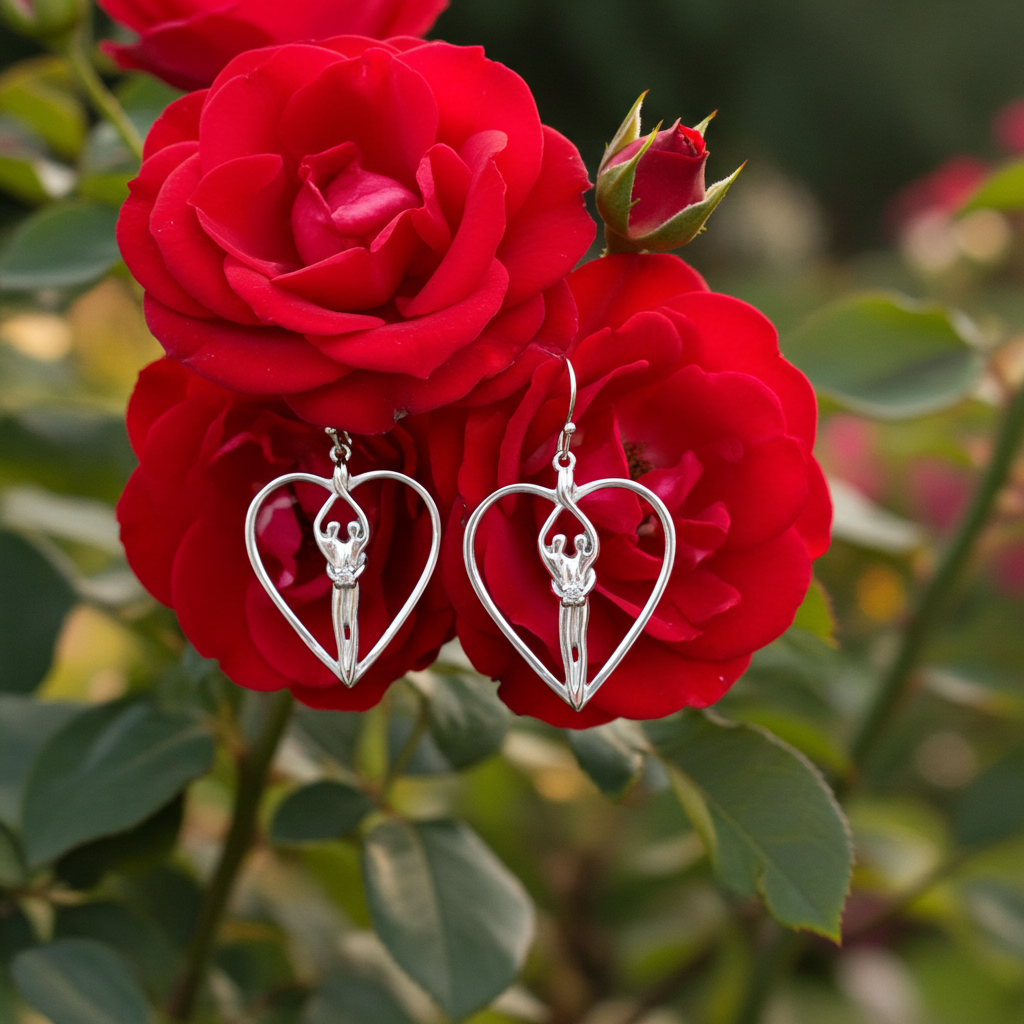 Aretes de corazón de Soulmate de Plata Esterlina 