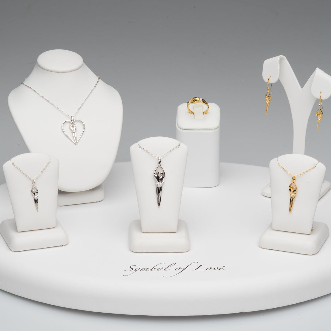 Symbol of love soulmate collection on jewelry displays