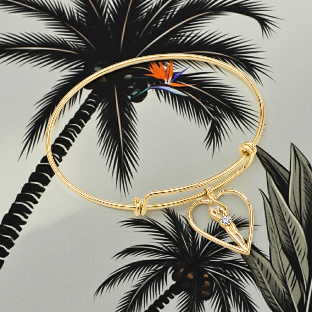 Pulsera de plata esterlina | Brazalete mediano | Dije pequeño | Doble ajuste |💎 Piedra de Circonita Cubica Claro