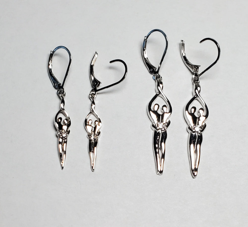 Symbol of Love Brand, Soulmate Earrings, .925 Genuine Sterling Silver, Lever Back