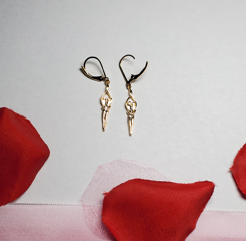 Symbol of Love Brand, Soulmate Earrings, .925 Genuine Sterling Silver, Lever Back