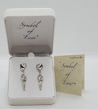 Symbol of Love Brand, Soulmate Earrings, .925 Genuine Sterling Silver, Lever Back