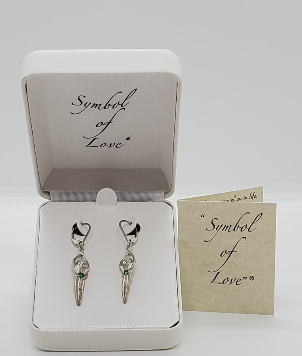 Symbol of Love Brand, Soulmate Earrings, .925 Genuine Sterling Silver, Lever Back