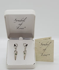 Symbol of Love Brand, Soulmate Earrings, .925 Genuine Sterling Silver, Lever Back