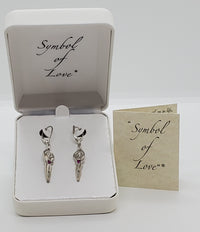 Symbol of Love Brand, Soulmate Earrings, .925 Genuine Sterling Silver, Lever Back