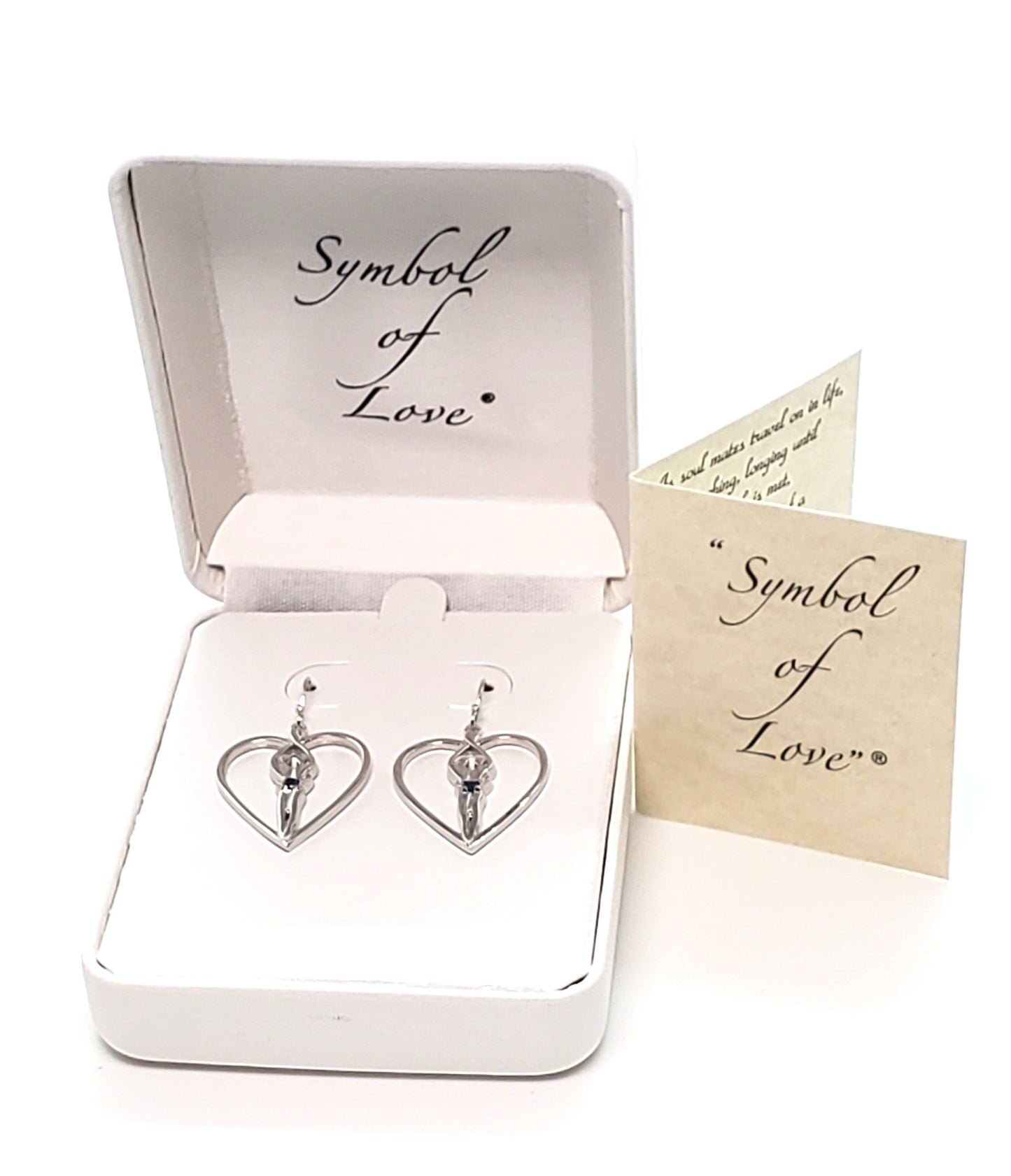 Symbol of Love, Soulmate Heart Earrings, 925 Genuine Sterling Silver