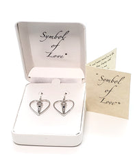 Symbol of Love, Soulmate Heart Earrings, 925 Genuine Sterling Silver