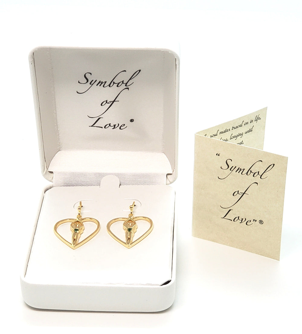 Symbol of Love, Soulmate Heart Earrings, 925 Genuine Sterling Silver