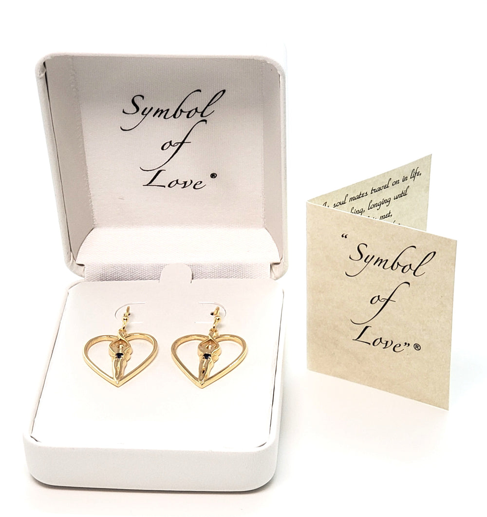 Symbol of Love, Soulmate Heart Earrings, 925 Genuine Sterling Silver