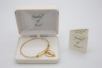 Symbol of Love Brand, Soulmate Double Adjustable Heart Bangle, 925 Sterling Silver