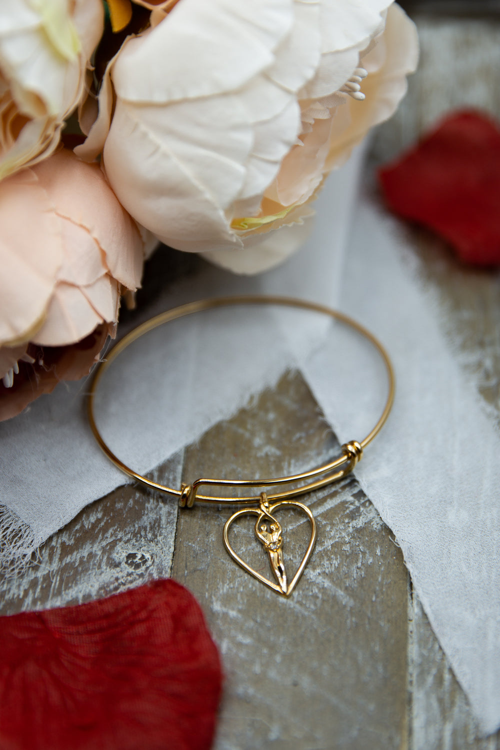 Symbol of Love Brand, Soulmate Double Adjustable Heart Bangle, 925 Sterling Silver