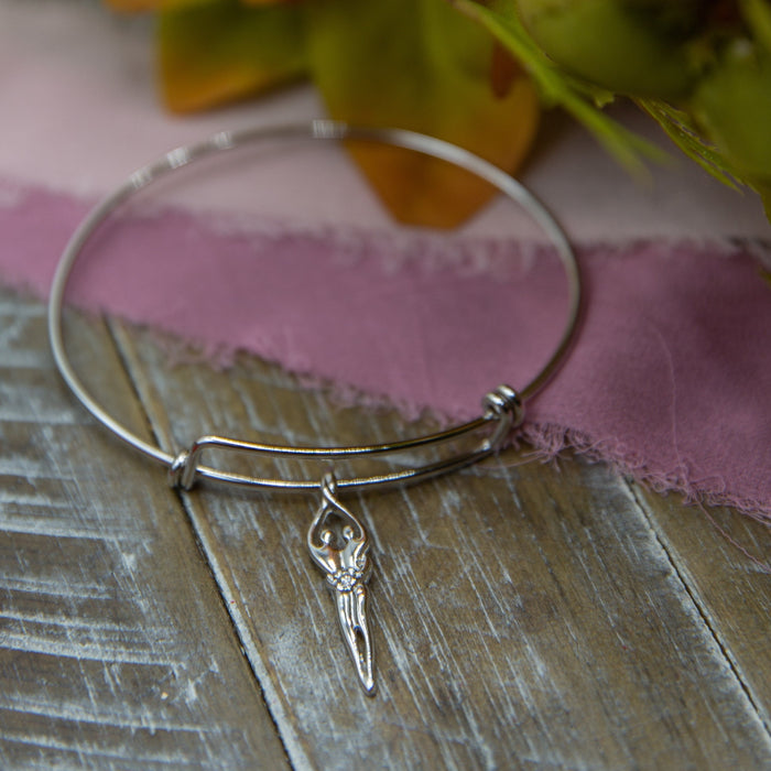 Symbol of Love Brand, Soulmate Double Adjustable Bangle, 925 Sterling Silver