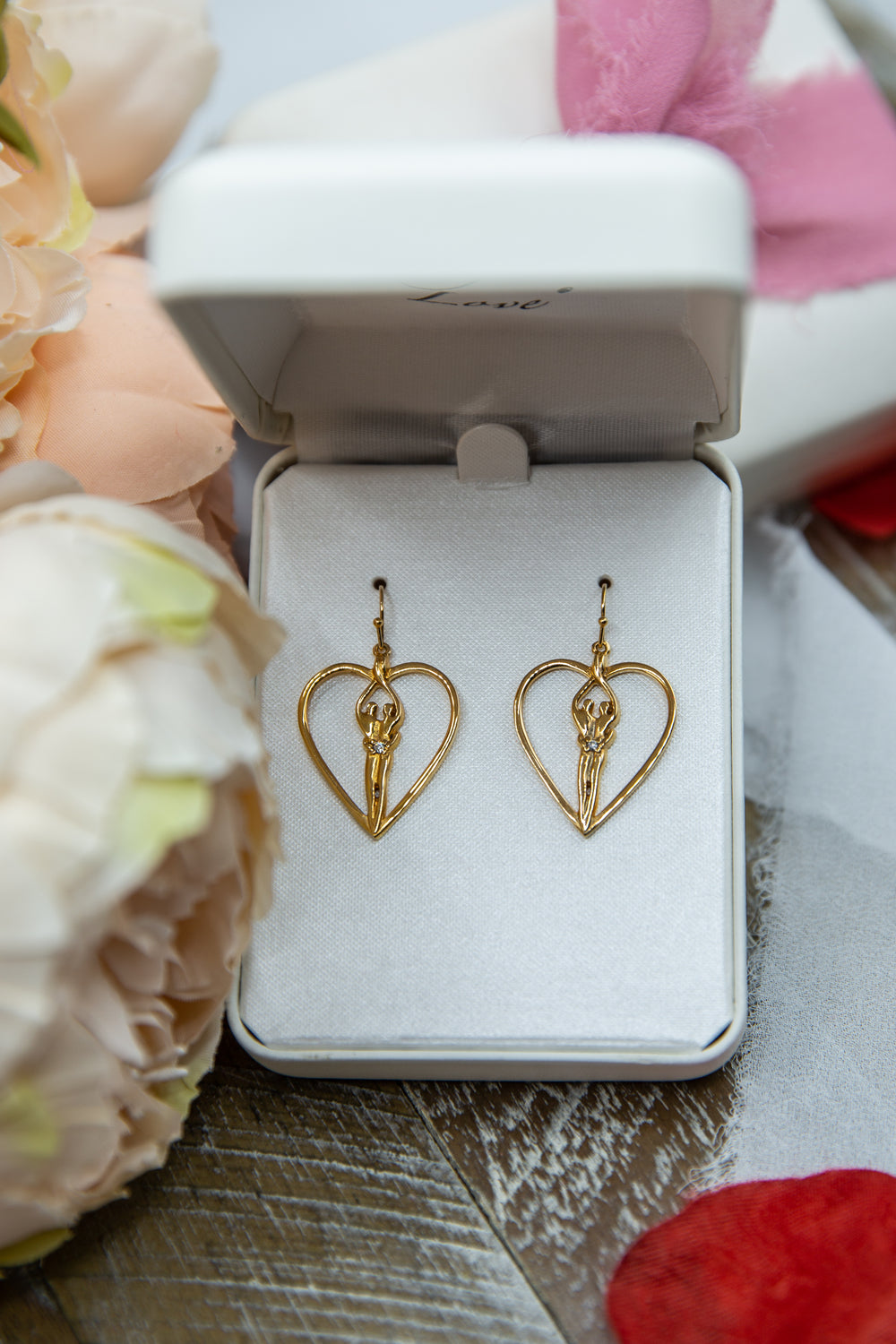 Symbol of Love, Soulmate Heart Earrings, 925 Genuine Sterling Silver