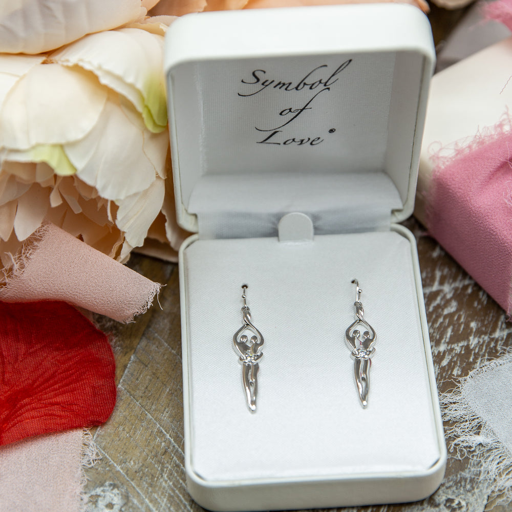 Symbol of Love Brand, Soulmate Earrings, .925 Genuine Sterling Silver, Ear Wire